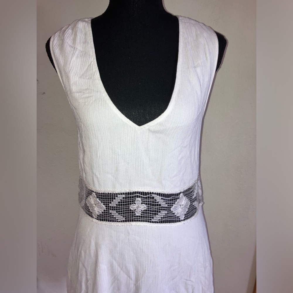 Free People Summer Feeling Dress Ivory White Crochet Dress size Medium - Picture 7 of 11
